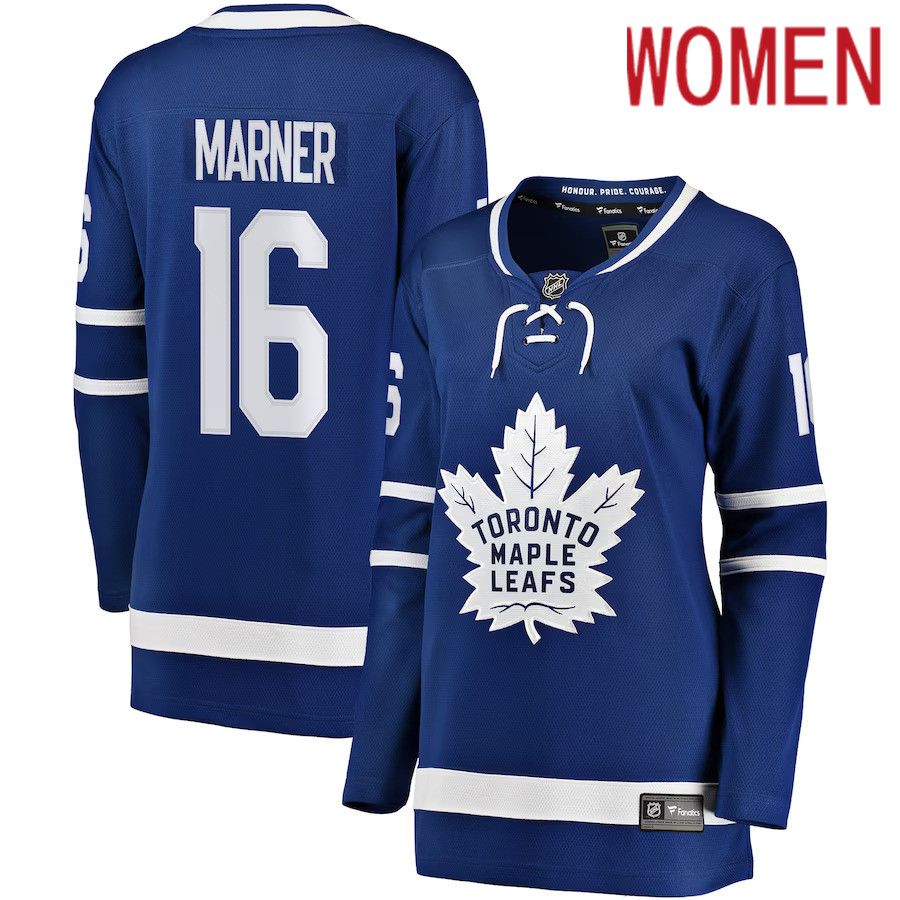 Women Toronto Maple Leafs #16 Mitchell Marner Fanatics Branded Blue Breakaway Player NHL Jersey